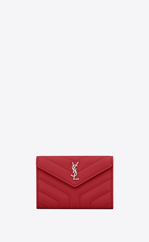 Loulou small envelope wallet in matelassé "y" leather